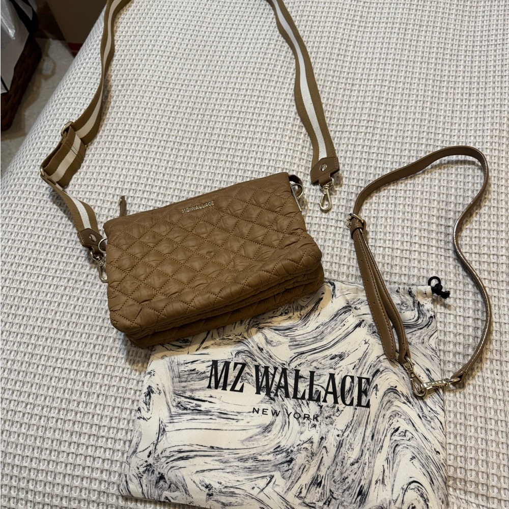 MZ Wallace Brown Textured Crossbody Bag